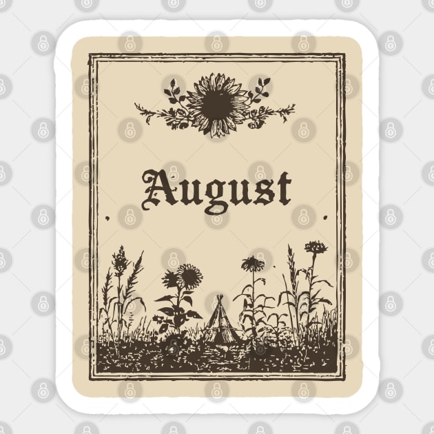Minimalist August Wildflowers Sticker by TuncGK